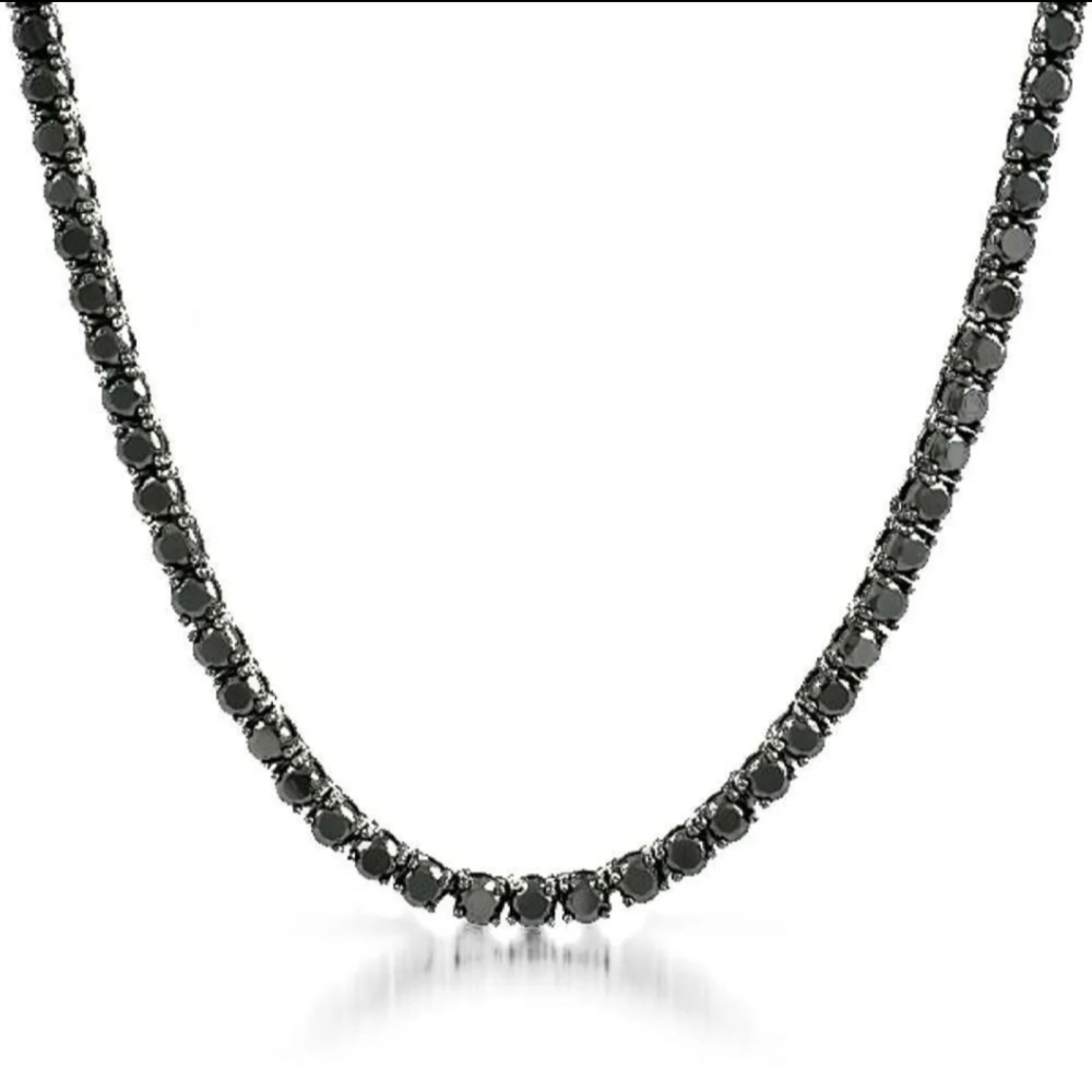 Black 4mm CZ 1 row 24" Tennis Chain